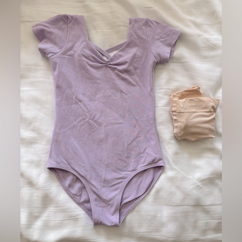 Lavender Ballet Leotard with Pink Tights
